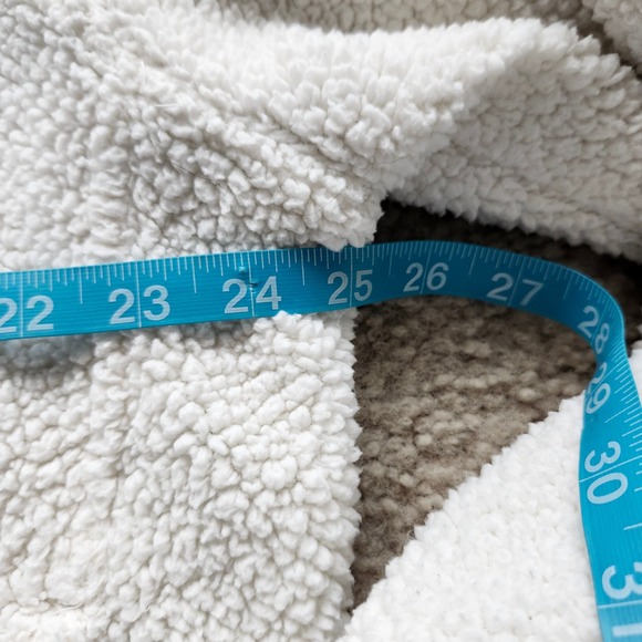 Cleo + Wolf Sherpa Jacket Small White Bomber Crop Collared Snap Button Women's S - Picture 6 of 7